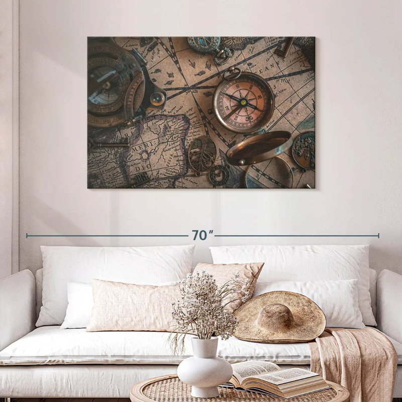 Aletra Map Compass, 30" H x 45" W