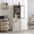 Minimalist Curio Cabinet With Glass Door, Shelves And Drawer,-420209815