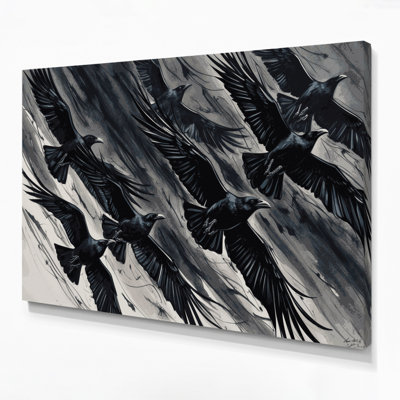 Birds Carrion Crow Black Canvas Wall Art