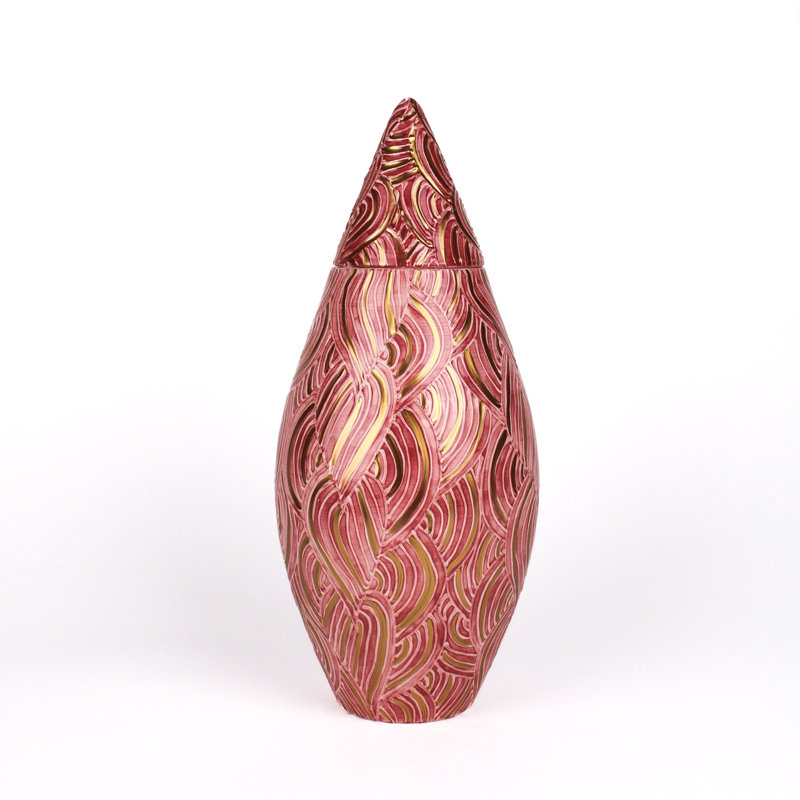 Ribbed Jar, Red