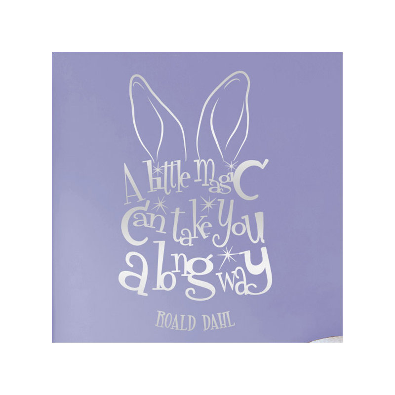 Roald Dahl Wall Sticker, Shiny Silver