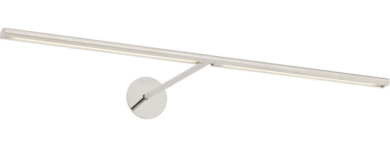 Plural Dome Picture Light, 0.5" H x 24" W x 8.9" D, Polished Nickel, 17.4