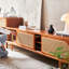 Crédence de rangement simple avec porte coulissante en rotin simple l 78,74 po