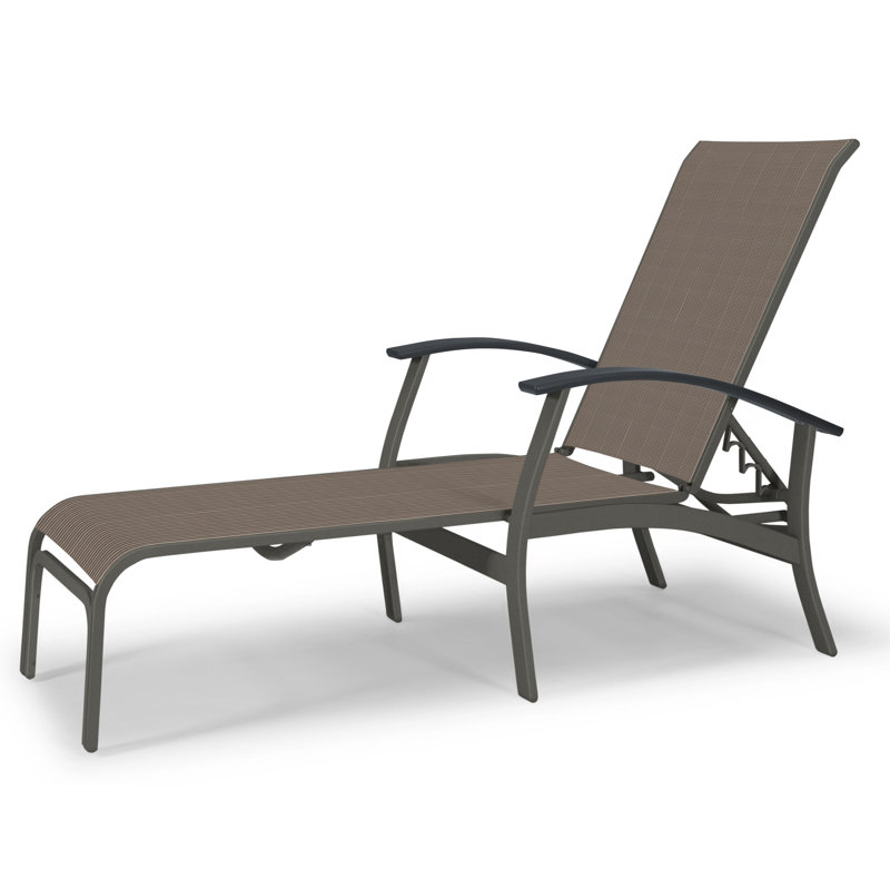 Chaise longue inclinable Askar, Graphite classique P30, Graphite texturé, Tweed Sunbrella® brun