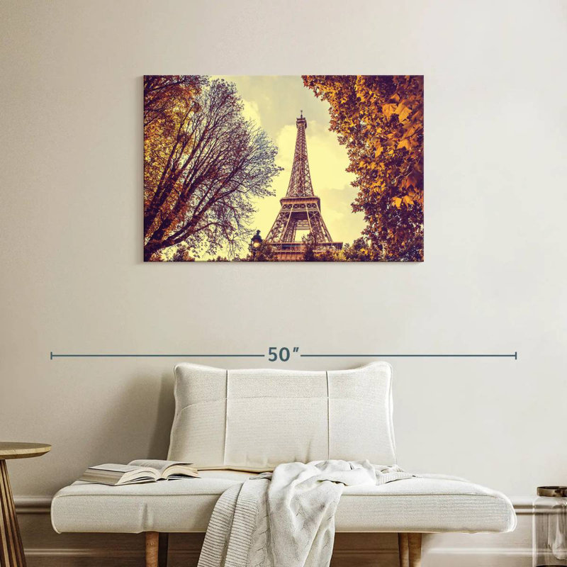 Tour Eiffel Ravi en automne, H 24 po x l 36 po