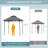 SUNJOY 8' x 5'  Pop up Grill Gazebo Double Tiered Outdoor Gazebo Standing-Height Canopy with Magnetic LED Light, Adjustable Ceiling Height, for BBQ,Picnics, Outdoor Events-110828766