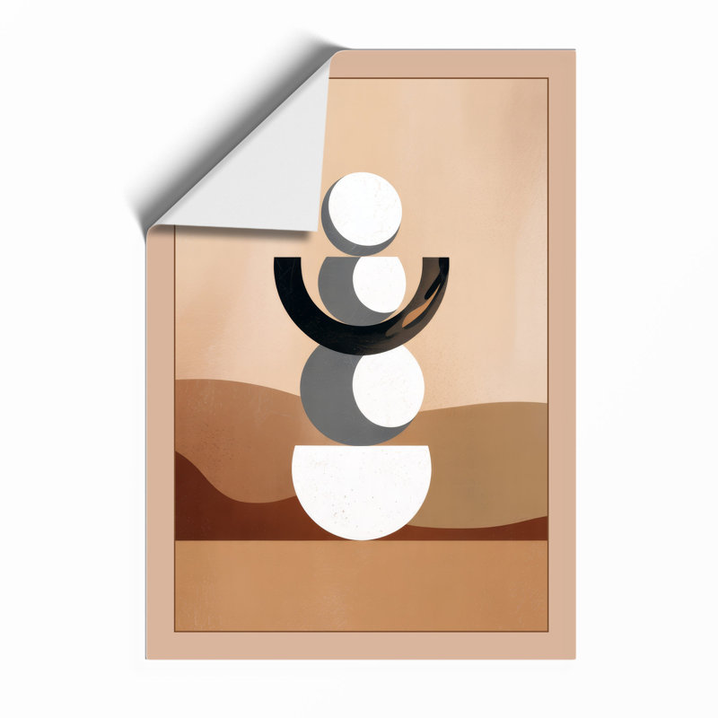 Stacked Forms In Sand Minimalist - Print, Unframed, A3 - 42.0 x 29.7 cm