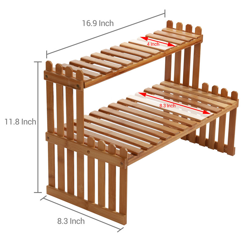 Ashendon Bamboo Wood Tiered Desk Organiser