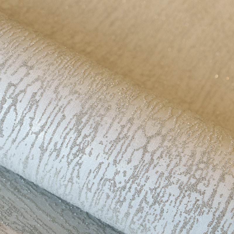 Rouleau de papier peint texturé uni Neptune, Beige / gris clair