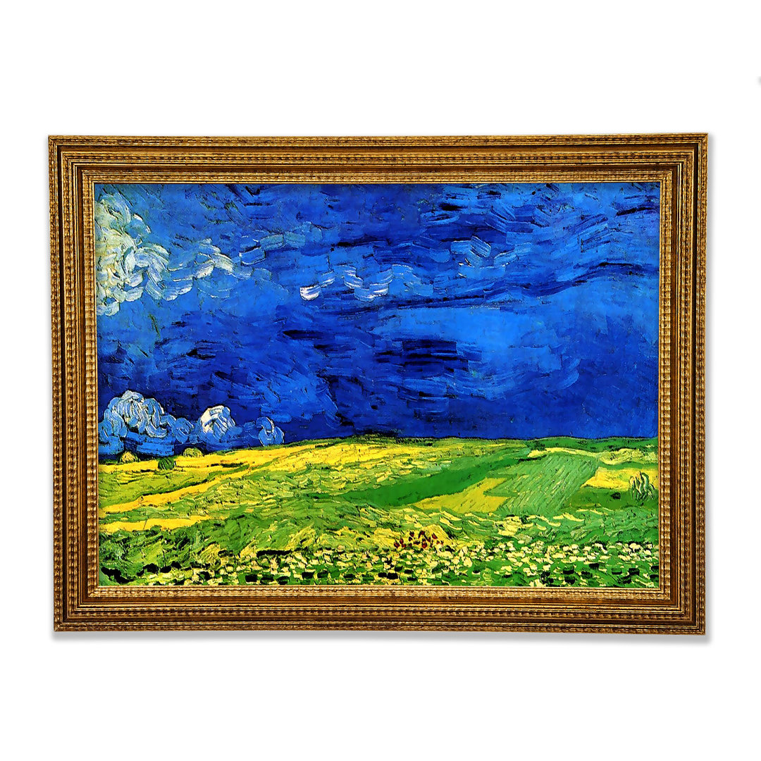 Weizenfeld unter bewölktem Himmel von Van Gogh - Einzelne Bilderrahmen Kunstdrucke