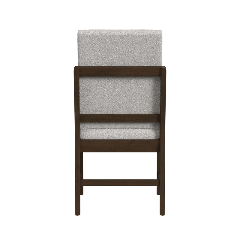 Ensemble de salle à manger Brien 6 pièces, hauteur standard, couleur marron : table, quatre chaises en tissu et banc.