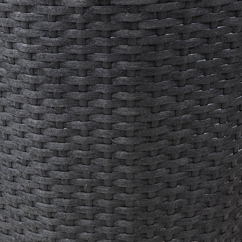 Pot à fleurs d'intérieur en polyuréthane rond avec doublure Ferrao, Noir