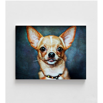 Chihuahua Portrait Print, Framed Chihuahua Painting, Small Dog Wall Art, Dog Lover Print, Pet Wall Decor,Cute Dog Decoration,Framed Wall Art