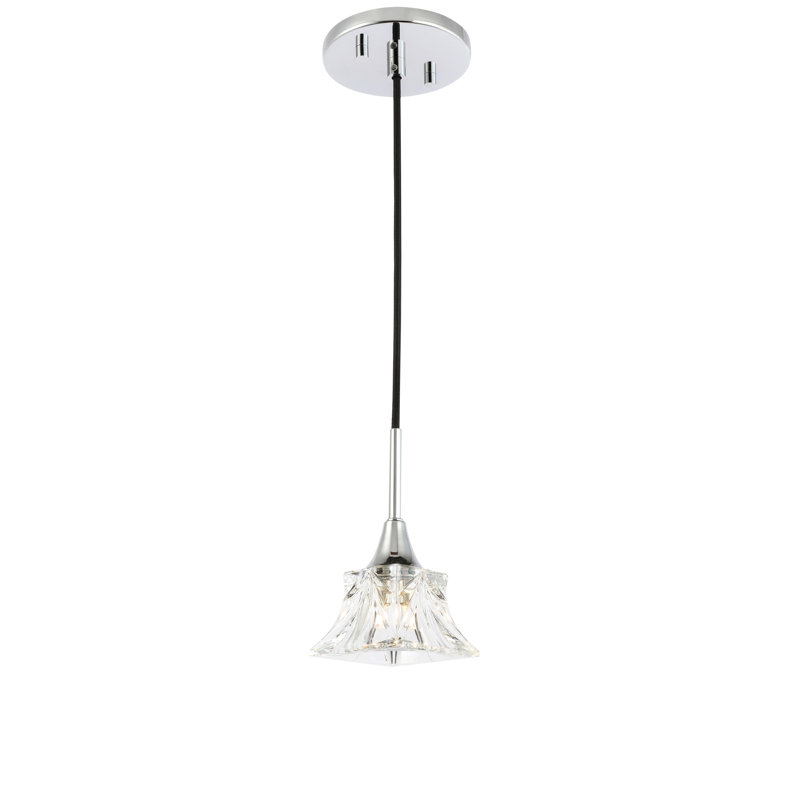 Luminaire suspendu géométrique 1 lumières unique Angeline, Chrome