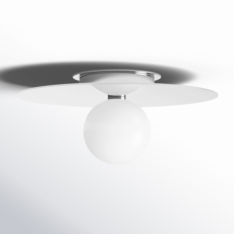 Allegra Glass Flush Mount, 7.88" H x 17.5" W x 17.5" D, Polished Nickel