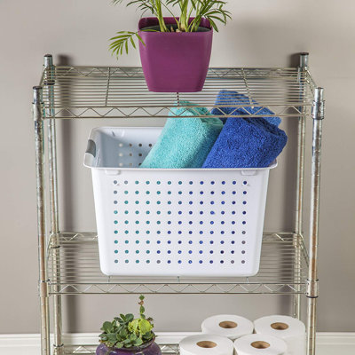 Sterilite Deep Ultra Basket, Storage Bin Organize Closet, Cabinet, Pantry, Shelving and Countertops