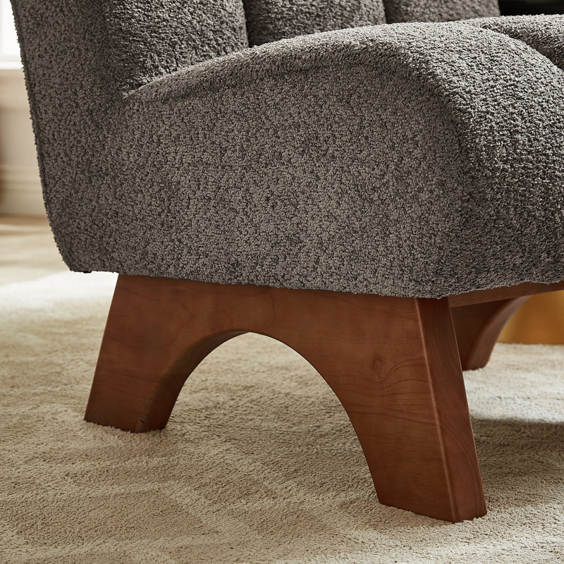 Brinlei 64cm Wide Tufted Lounge Chair, Flax Grey