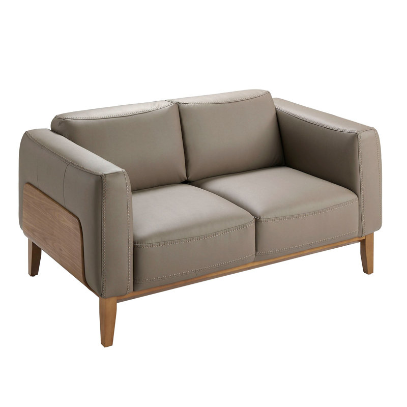  mink leather sofa, 92cm H x 159cm W x 77cm D, 2, Brown