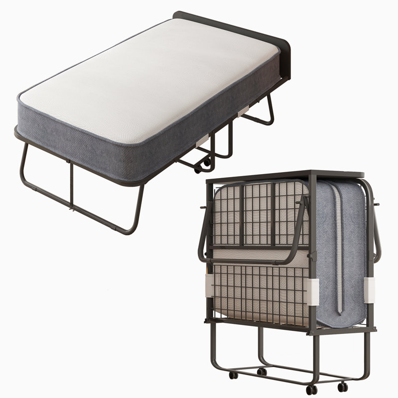 Folding Bed with 5" Memory Foam, Dustproof Bag & Baffle