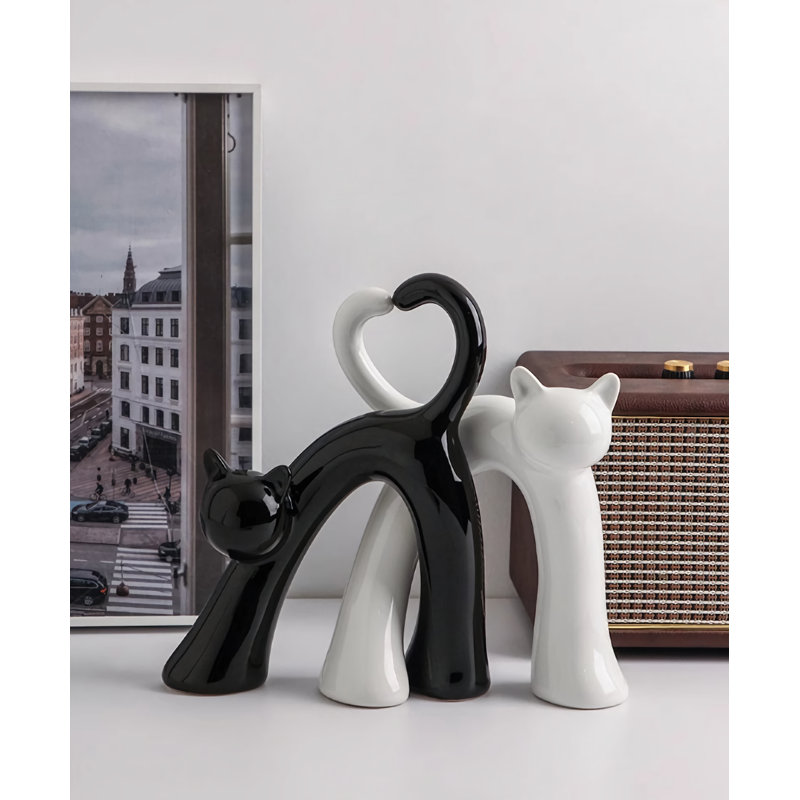 Hisbe Figurines & Sculptures, White/Black