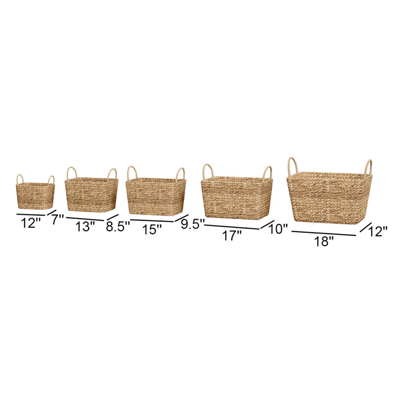 Ensemble de rangement en rotin 5 pièces