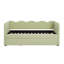 Lit de jour simple adorable en forme de vague en tissu de lin Vichy douillet ， avec port USB gigogne ， Aucun sommier nécessaire-921835025