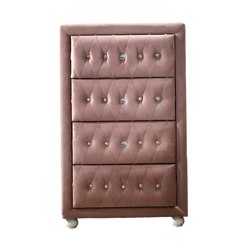 Commode rose à 4 tiroirs