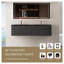 Meuble-lavabo suspendu de 60 po avec double lavabo, armoire de rangement murale en noyer fumé avec tiroirs à fermeture douce
