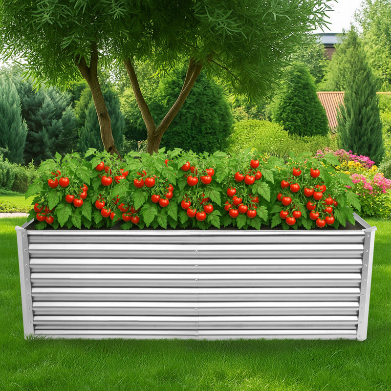Lit de jardin surélevé rectangulaire en acier galvanisé imbriqué, H 24 po x l 72 po x P 36 po, 1