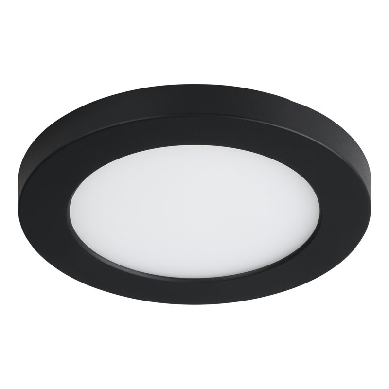 Clarisse Black 5CCT LED Flush Mount, 0.51" H X 8.86" W X 8.86" D, 8 W