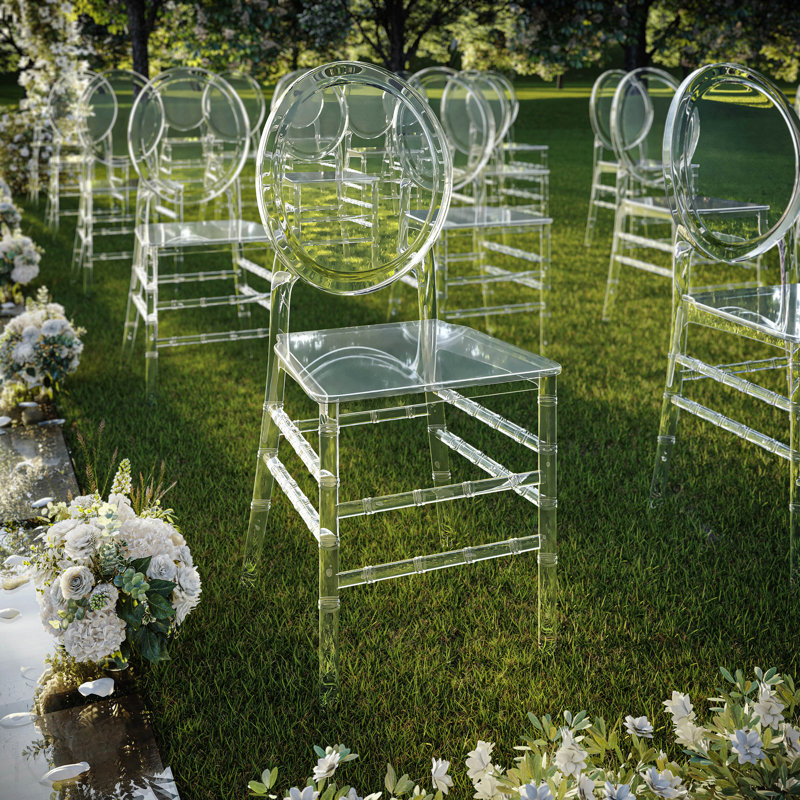 Ensemble de 2 chaises empilables en acrylique transparent