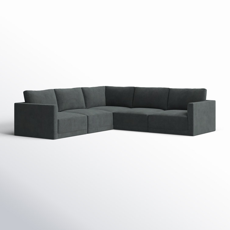 Deirdre 5 - Piece Modular Velvet Reversible Sectional