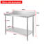 Stainless Steel Table Kitchen Workbench Double-layer Food Preparation Work Table Commercial Prep Station with Adjustable Catering Worktable for Restaurant Home Hotel, up to 250kg-449304639