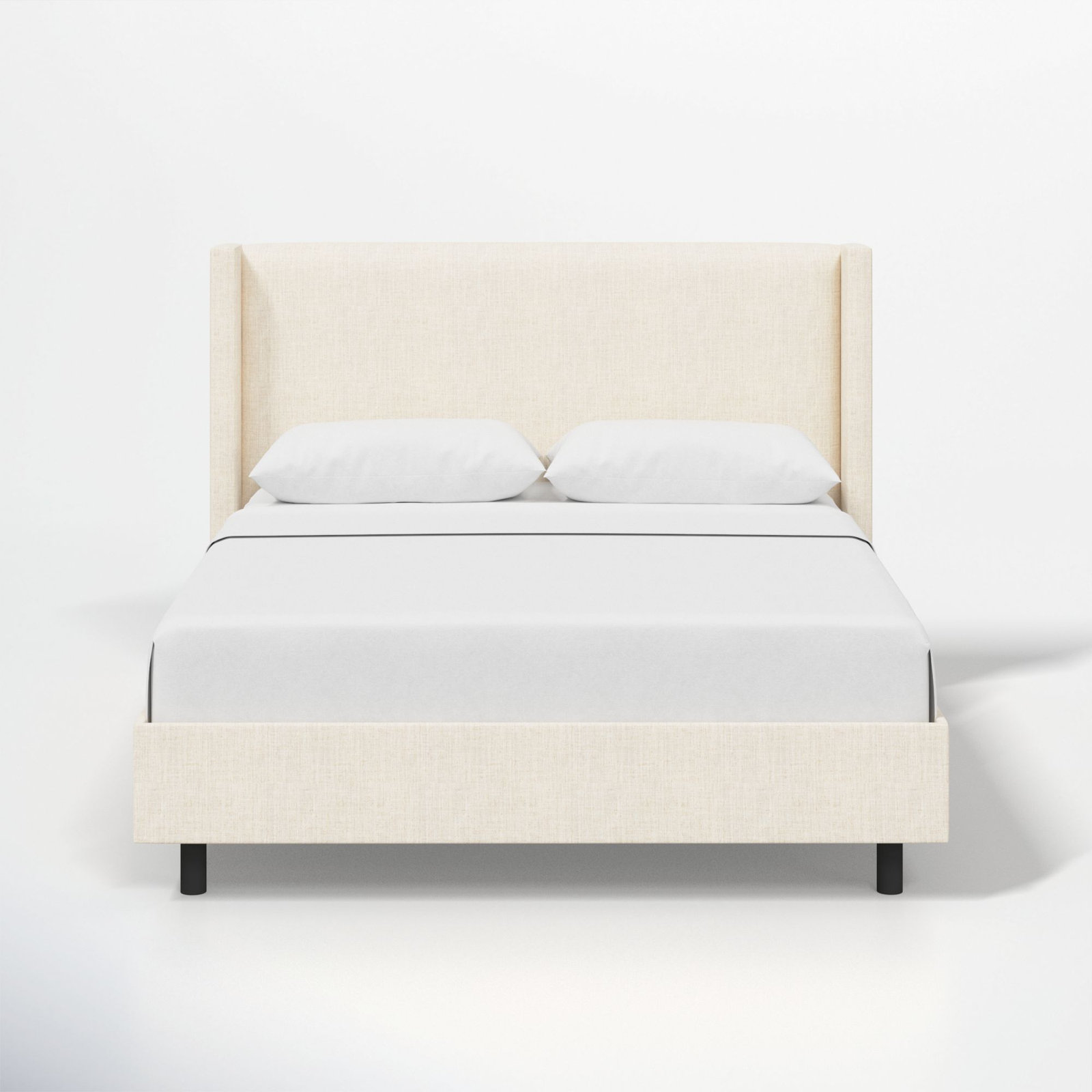 Hanson Upholstered Wingback Bed, Queen, Classic Talc Linen