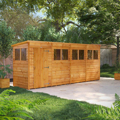 Powersheds Timber Overlap Pent Garden Shed