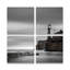 Ensemble de 4 panneaux muraux - Moises Levy «Morro Lighthouse», art mural sur toile pour le salon, la chambre à coucher ou le bureau 