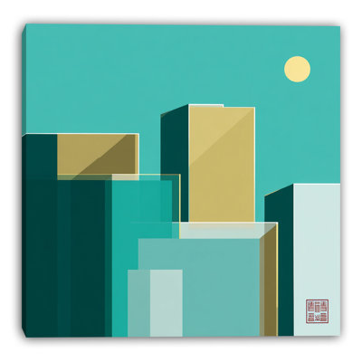 City in Sunlight Wrapped Canvas Wall Art