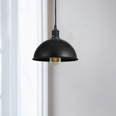 Dome Pendant Light Shade 15.7 inches, Industrial Metal Lamp Shade Replacement for Ceiling Fixtures, Kitchen Island, Dining Room, Living Room Lighting, Modern Farmhouse Style