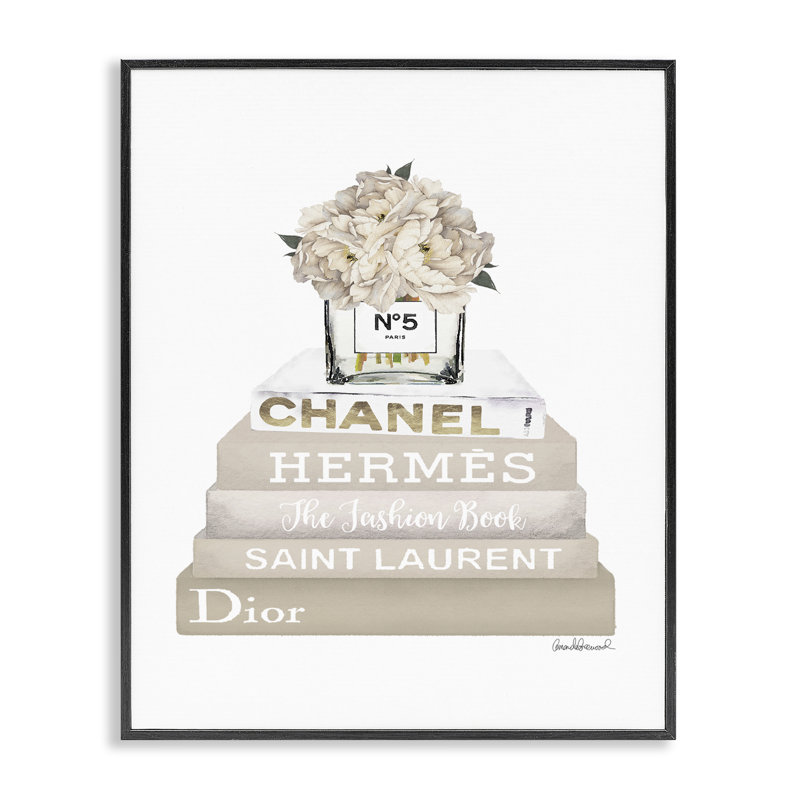 Art texturé à estampe numérique haute couture avec fleurs brun clair par Amanda Greenwood, Giclée encadrée noir minuit