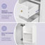Meuble-lavabo Heywood avec lavabo en céramique, 3 tiroirs, portes et poignées à fermeture en douceur-1432708817