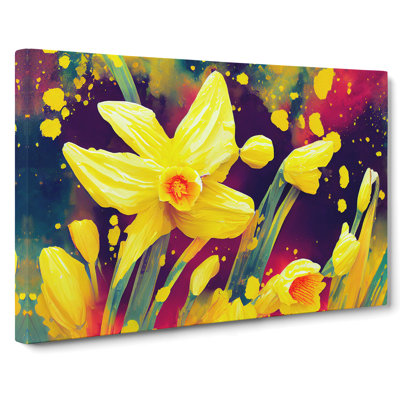 Daffodil Flower Splash Vol.2 - Wrapped Canvas
