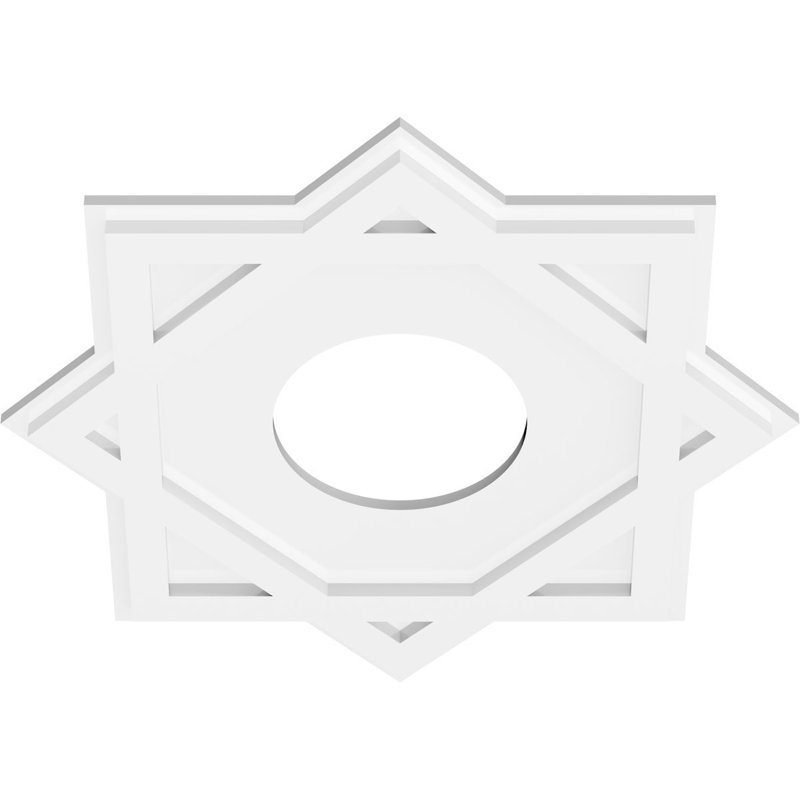 Médaillon de plafond contemporain en PVC de qualité architecturale de 14 po x P 1 po x P 7 3/4 po x P 1 po Axel