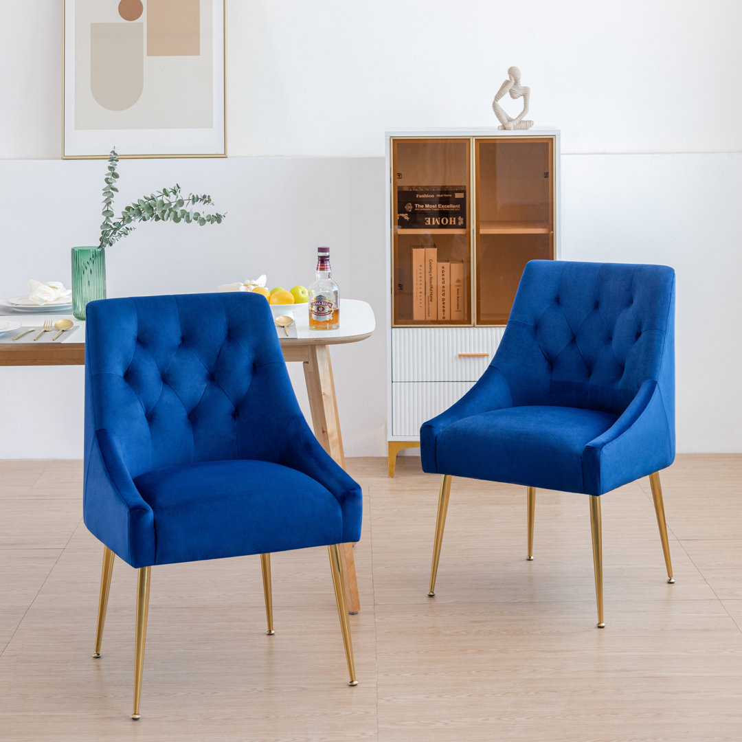 Julietta Velvet Parsons Chair (Set of 2) Everly Quinn Upholstery