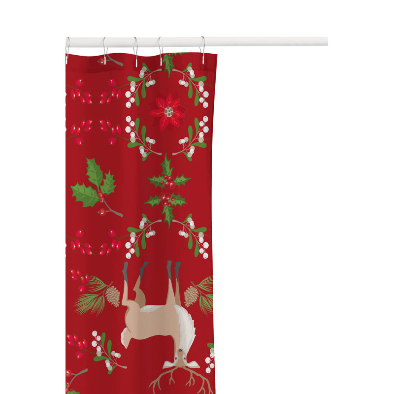 Rideau de douche Botanical Deer, Rouge