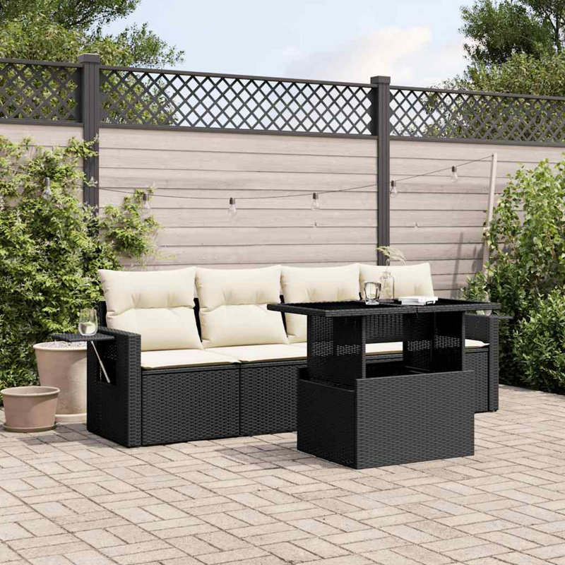 Vidaxl Garden Sofa Set Black And Cream White