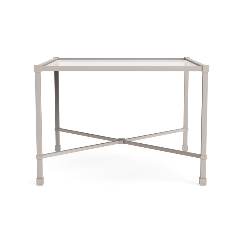 Venetian Outdoor Square Side Table, Dove Smooth