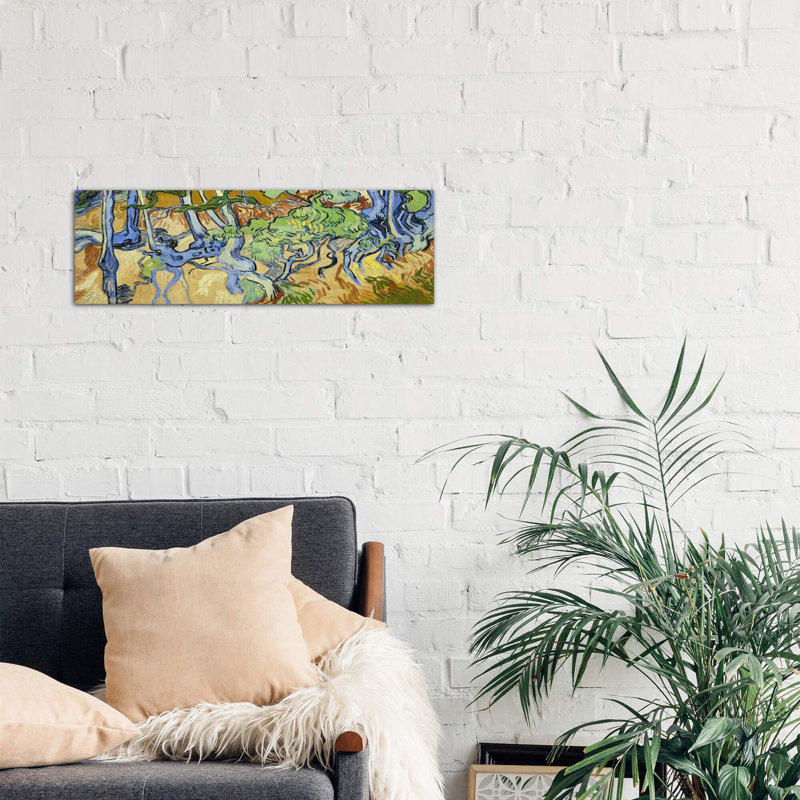 Tree-Roots by Vincent Van Gogh - Panoramic Painting on Canvas, 30.48 cm H x 91.44 cm W x 1.91 cm D, Wrapped Canvas
