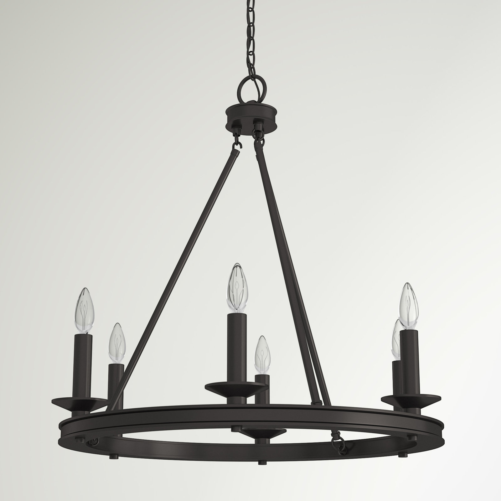 Shelli Chandelier, 23" H x 25" W x 25" D, Classic Bronze, 6