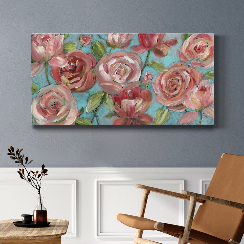 Pêches et crème - reproduction sur toile tendue, H 24 po x l 12 po x P 1 po