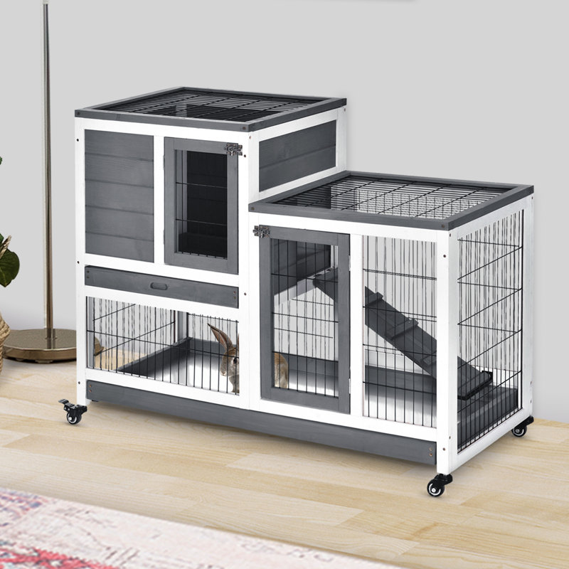 Cage pour petit animal avec rampe Zosia, Gris